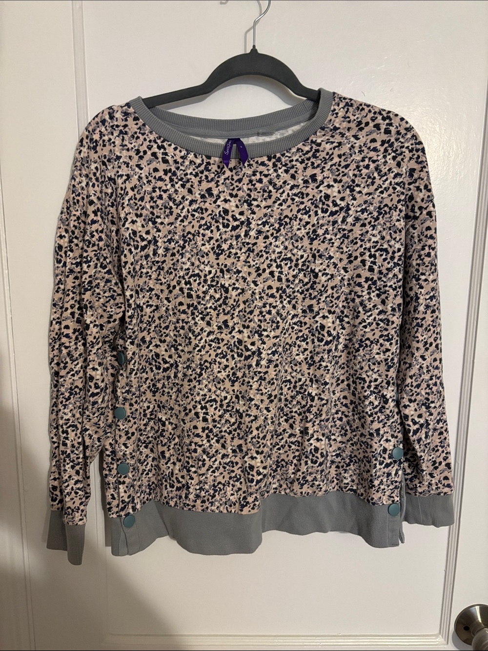 Seraphine Pink and Navy Speckled Maternity nursing Pullover